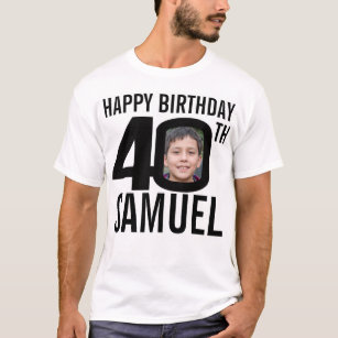 40th birthday custom name and photo template mono T-Shirt