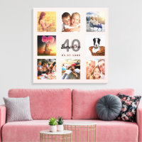 40th birthday custom photo collage rose gold name