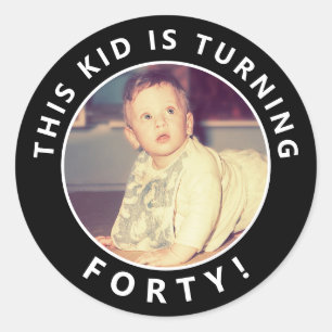 40th Birthday Custom Photo Stickers