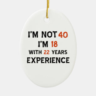 40th birthday designs ceramic tree decoration