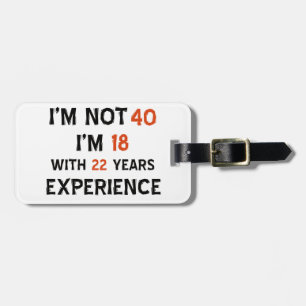 40th birthday designs luggage tag