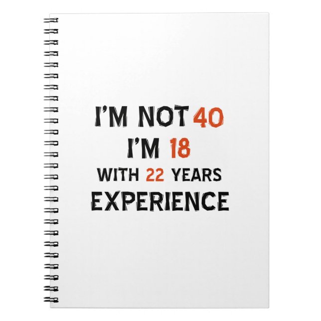 40th birthday designs spiral notebook (Front)