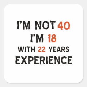 40th birthday designs square sticker