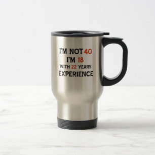 40th birthday designs travel mug