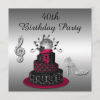40th Birthday Disco Diva Cake and Sparkle Heels