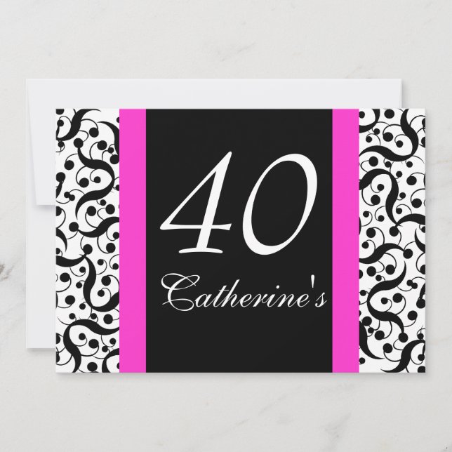 40th birthday elegant any age celebration invitation (Front)