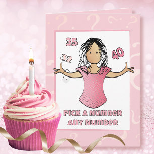 40th Birthday Ethnic Female Cartoon Funny Saying Card