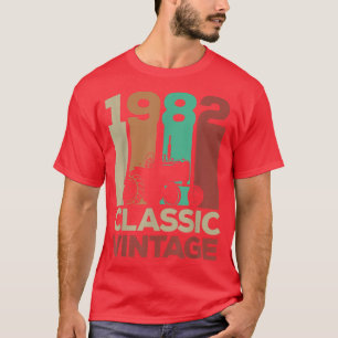 40th Birthday Farmer 1982 Retro Vintage T-Shirt