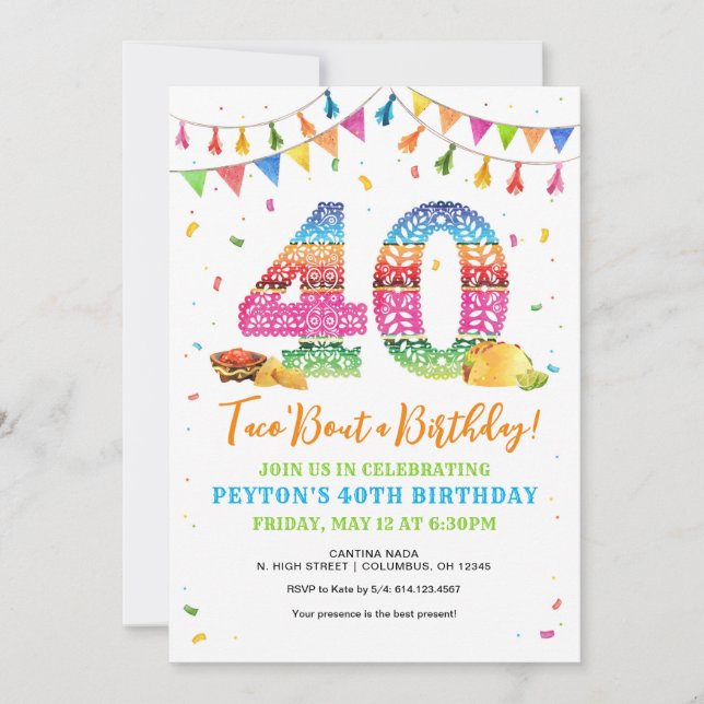 40th Birthday Fiesta Invitation  (Front)
