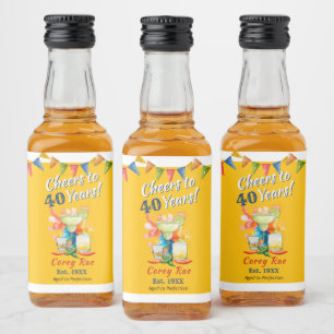40th Birthday Fiesta   Margarita Tequila Party Liquor Bottle Label