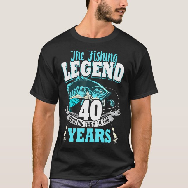 40th birthday fishing 40 Year Old fisherman 1983 2 T-Shirt (Front)