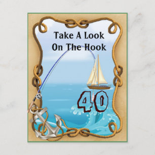 40th Birthday Fishing Invitations for MEN