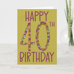 40th Birthday Floral Card