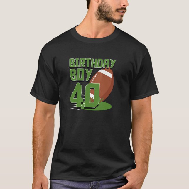 40th Birthday Football Players Celebration 40 Year T-Shirt (Front)