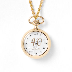 40th Birthday for Her Forty Gold Girly Elegant Watch
