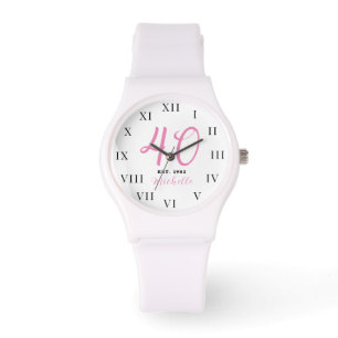 40th Birthday for Her Forty Pink Girly Elegant Watch