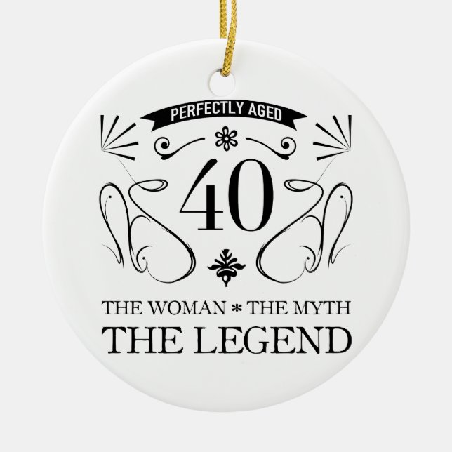 40th Birthday For Women Ceramic Tree Decoration (Front)