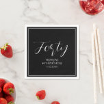 40th Birthday Forty Black Elegant Script Modern Napkin<br><div class="desc">40th Birthday,  forty,  black and white,  modern,  script,  elegant,  paper napkins. 40th Birthday. Perfect for her. Golfer gift idea. Personalise it with a year.</div>