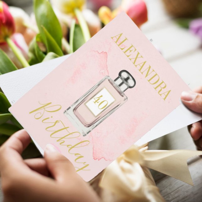 40th Birthday French Chic Perfume Monogram Invitation (Creator Uploaded)