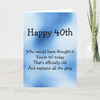 40th birthday fun card