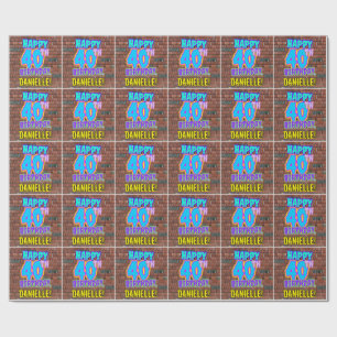 40th Birthday: Fun, Urban Graffiti Inspired Look Wrapping Paper