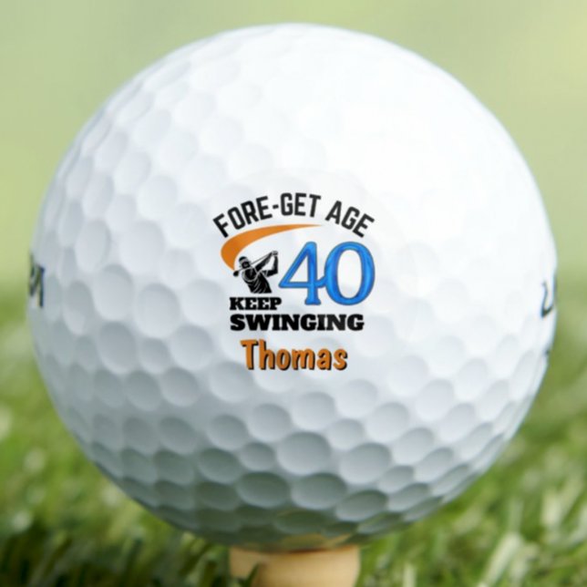 40th Birthday Funny Cool Custom Gift Idea Golf Balls (Creator Uploaded)