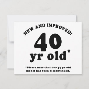 40th Birthday Gag Gifts Card