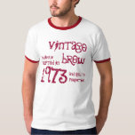 40th Birthday Gift 1973 Vintage Brew For Him  V2 T-Shirt<br><div class="desc">Looking for a unique 40th birthday gift? Here's a fun birthday shirt! Vintage Brew crafted in 1973 and aged to perfection. A selection of other Jaclinart birthday and vintage year t-shirts is shown below. And! text is customisable, so you can change or add a name, add a sentiment, or change...</div>