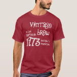 40th Birthday Gift 1973 Vintage Brew T-Shirt<br><div class="desc">Looking for a unique 40th birthday gift? Here's a fun birthday shirt! Vintage Brew crafted in 1973 and aged to perfection. A selection of other Jaclinart birthday and vintage year t-shirts is shown below. And! text is customisable, so you can change or add a name, add a sentiment, or change...</div>