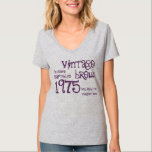 40th Birthday Gift 1975 or ANY YEAR Vintage Brew 4 T-Shirt<br><div class="desc">SILVER Shirt PURPLE Text. Looking for a unique 40th birthday gift?  Here's a fun birthday shirt!  Vintage Brew crafted in 1975 and aged to perfection.  

  Click link to see more birthday t-shirts,  mugs,  magnets and more!</div>