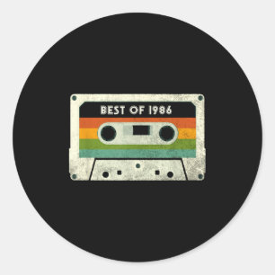 40th Birthday Gift 40 Years Old Men Women Retro Vi Classic Round Sticker
