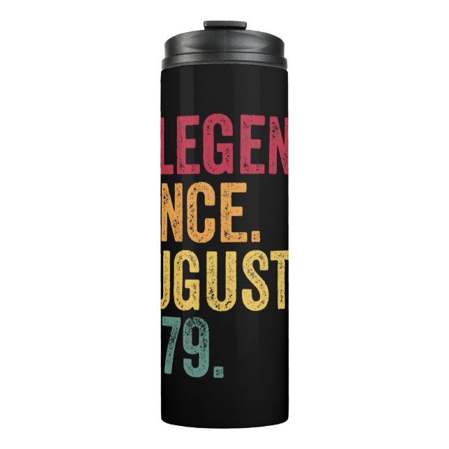 40Th Birthday Gift August 1979 Funny Men Womens 40 Thermal Tumbler (Front)
