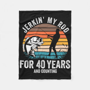 40th Birthday Gift For Fisherman Men Funny Fishing Fleece Blanket