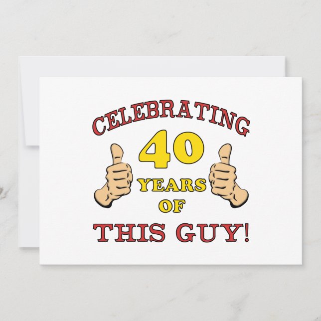 40th Birthday Gift For Him Card (Front)