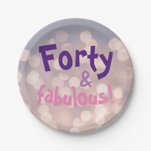 40th Birthday Gift for Women Paper Plate