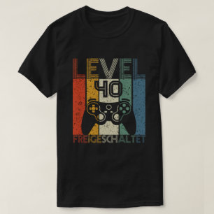 40th Birthday Gift - Level 40 Unlocked Video Gamer T-Shirt