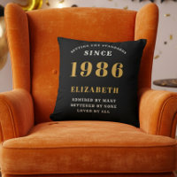 40th Birthday Gift Personalized 1986 Black Gold