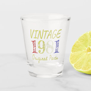 40th Birthday Gift Retro Vintage 1981 Shot Glass