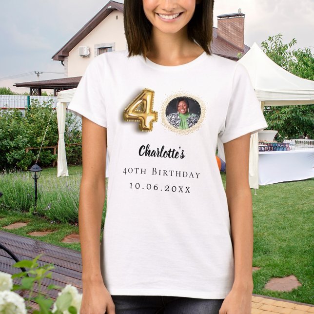 40th birthday gold photo T-Shirt (Creator Uploaded)