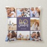40th birthday gold purple photo collage birthday  cushion<br><div class="desc">Celebrate your 40th birthday in style with these purple and gold effect 40th birthday design. A modern design with script text and bold graphics. Change the colour to customise. Part of a collection.</div>