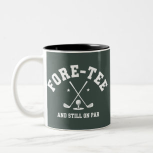 40th Birthday Golf 40th Birthday Gift Golfing Two-Tone Coffee Mug