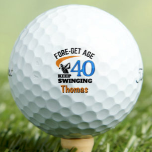 40th Birthday Golf Balls 40 Years Funny Gift Blue