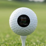 40th Birthday Golf Cheers and Beers Black and Gold Balls<br><div class="desc">This is a cool and modern, 40th birthday, golf design. It is a simple, minimal design, in classic black and gold typography with pops of orange and green. Perfect for a cool and fun, golf and beer themed, 40th birthday gift or party accessory and ideal as birthday keepsakes or party...</div>