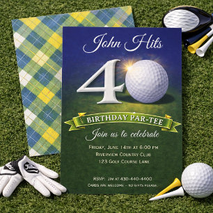 40th Birthday Golf Theme  Invitation