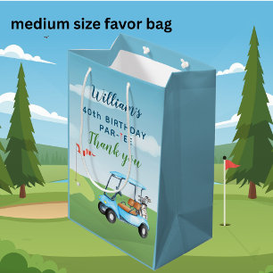 40th Birthday Golf Theme Par-tee Birthday Medium Gift Bag