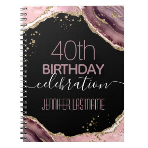 40th birthday guestbook Spiral Photo Notebook