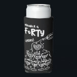 40th Birthday Hand Drawn Can Coolers<br><div class="desc">Celebrate in style with these 40th birthday can coolers from Zazzle,  featuring a chic black and white design with a modern scribble illustration of a champagne tower.</div>