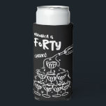 40th Birthday Hand Drawn Can Coolers<br><div class="desc">Celebrate in style with these 40th birthday can coolers from Zazzle,  featuring a chic black and white design with a modern scribble illustration of a champagne tower.</div>