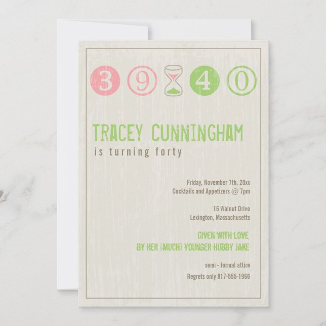 40th Birthday Invitation - Customise (Front)