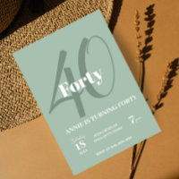 40th Birthday Invitation Elegant Party Modern